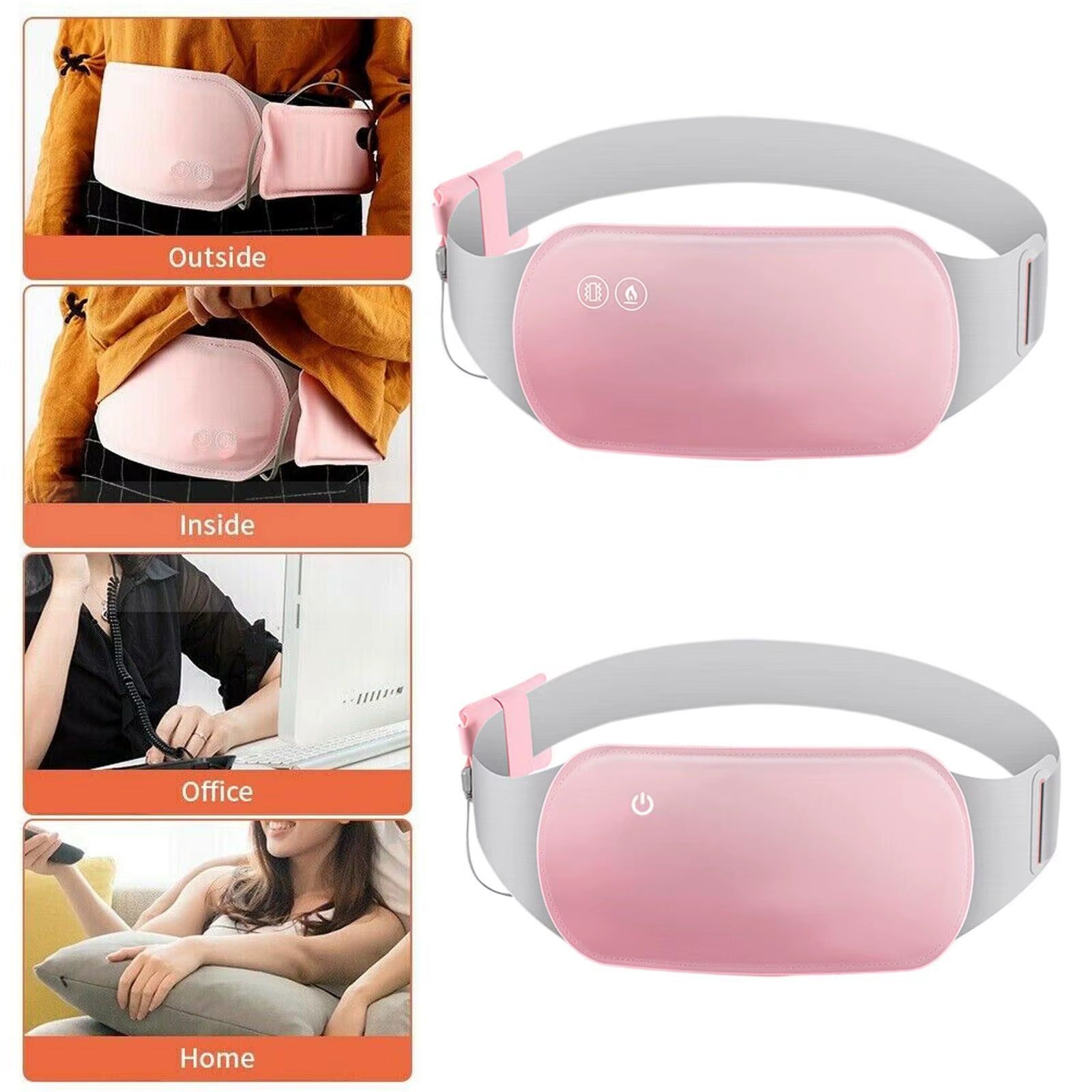 1Pcs Menstrual Relief Heating Pad Electric Fast Heating Vibration Massage Belt Portable Heating Pads for Women Back Belly Pain