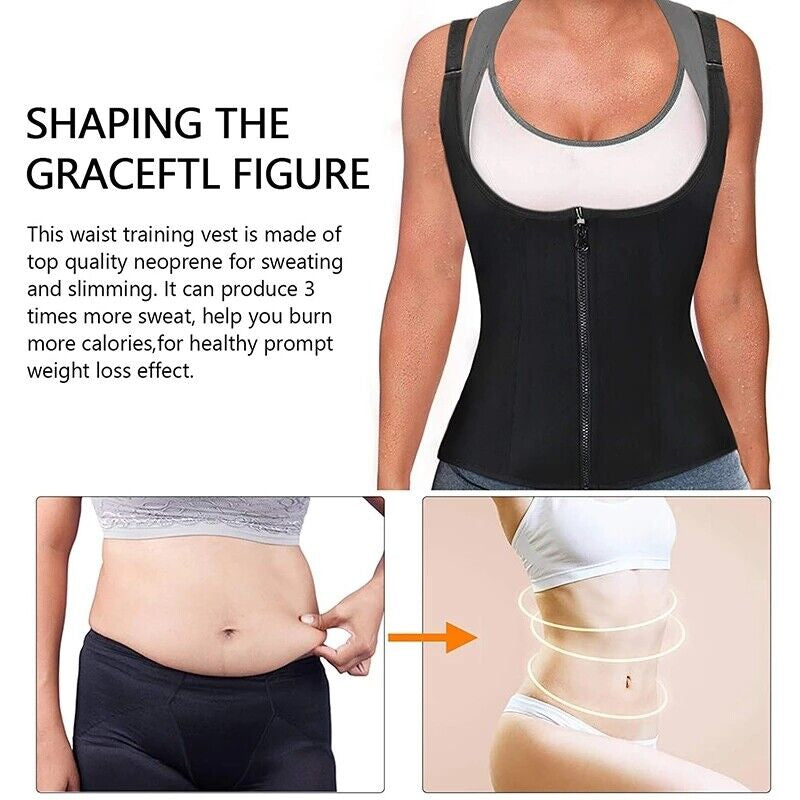 Women Shapewear Waist Trainer Slimming Vest Belly Control Body Shaper Sports Top