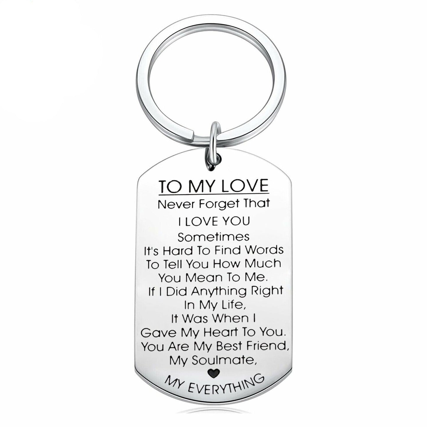 To My Love Keychain Gift for Husband Wife Anniversary Valentines Day Lover Gifts