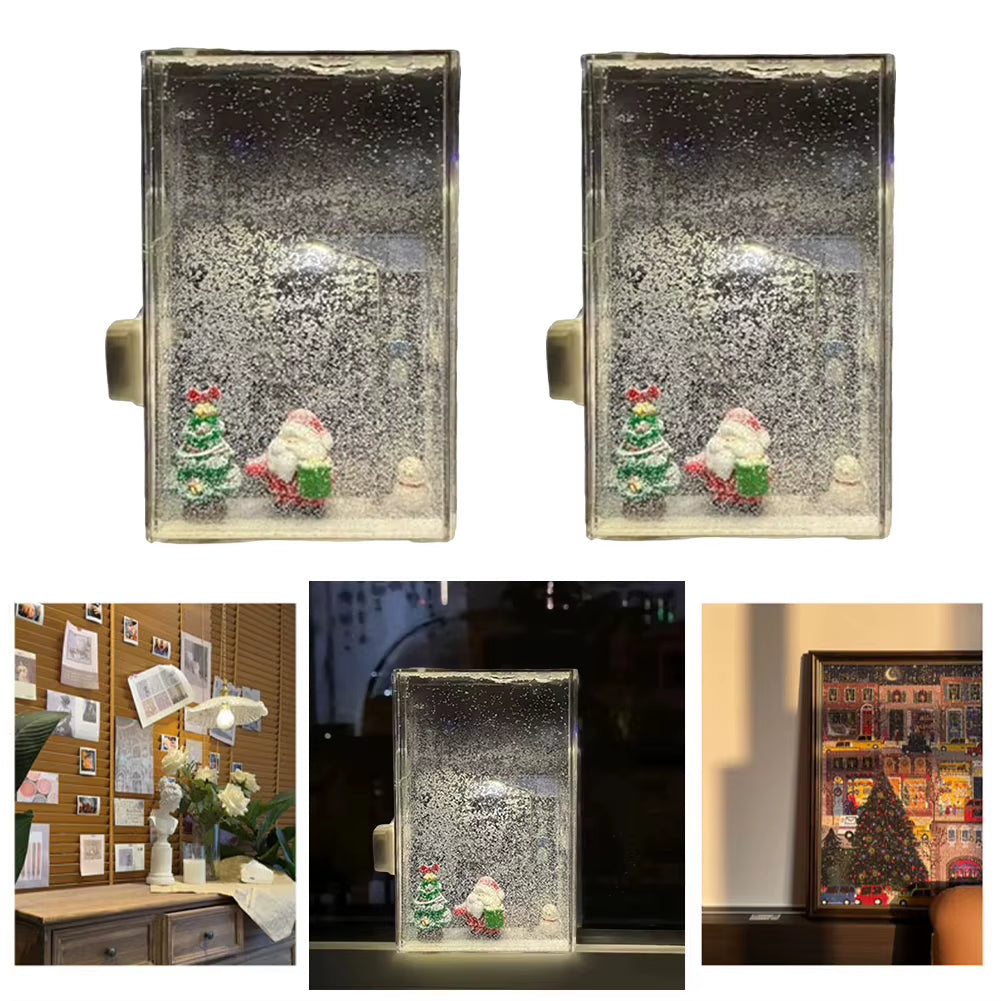 Magic Snowy Landscape Night Lights Small Street Light Snowy Flowing Night DIY Christmas Lights Christmas Desktop Decor Handmade