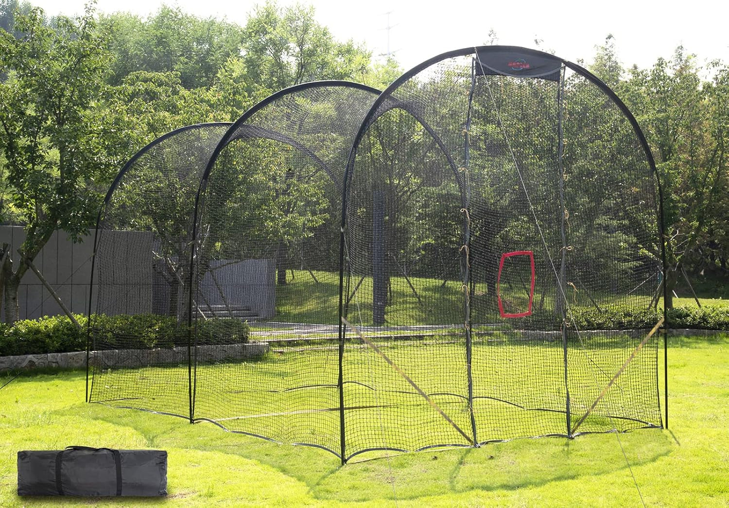 Batting Cage Baseball - 16 X10 X10FT Batting Net Backyard Softball Training Equipment with Pitching Machine Hole, Large Batting Cage with Frame & Net