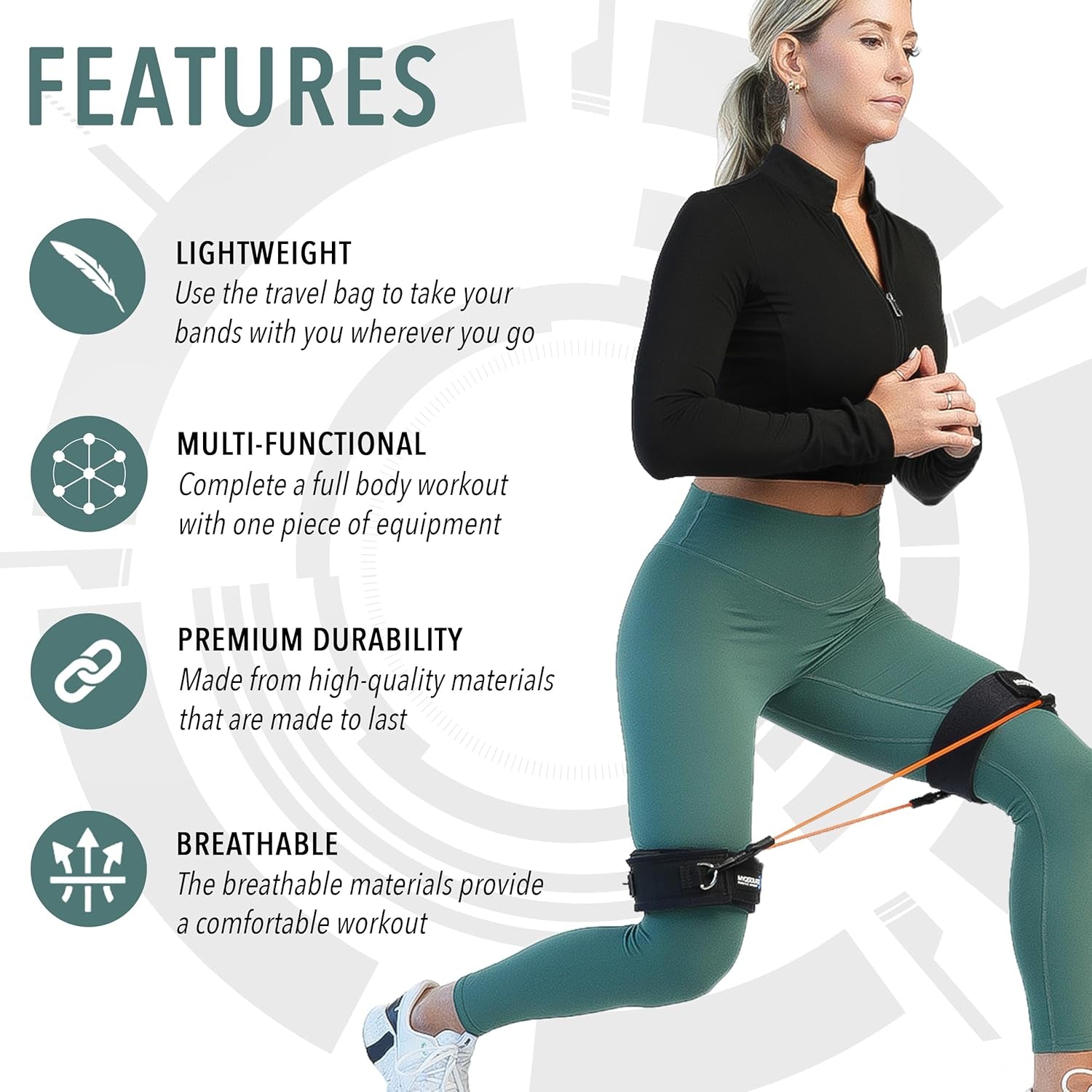 Leg Speed & Agility Resistance Bands - Athletic Performance/Fitness Training for All Ages - 4 Resistance Levels, Stretch Strap, Digital Training Series