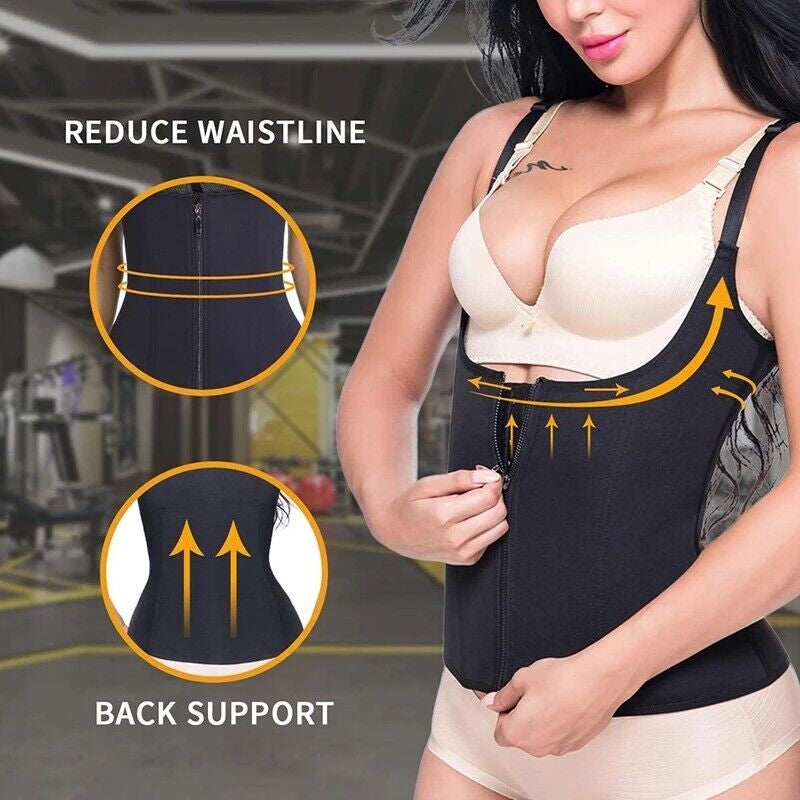 Women Shapewear Waist Trainer Slimming Vest Belly Control Body Shaper Sports Top