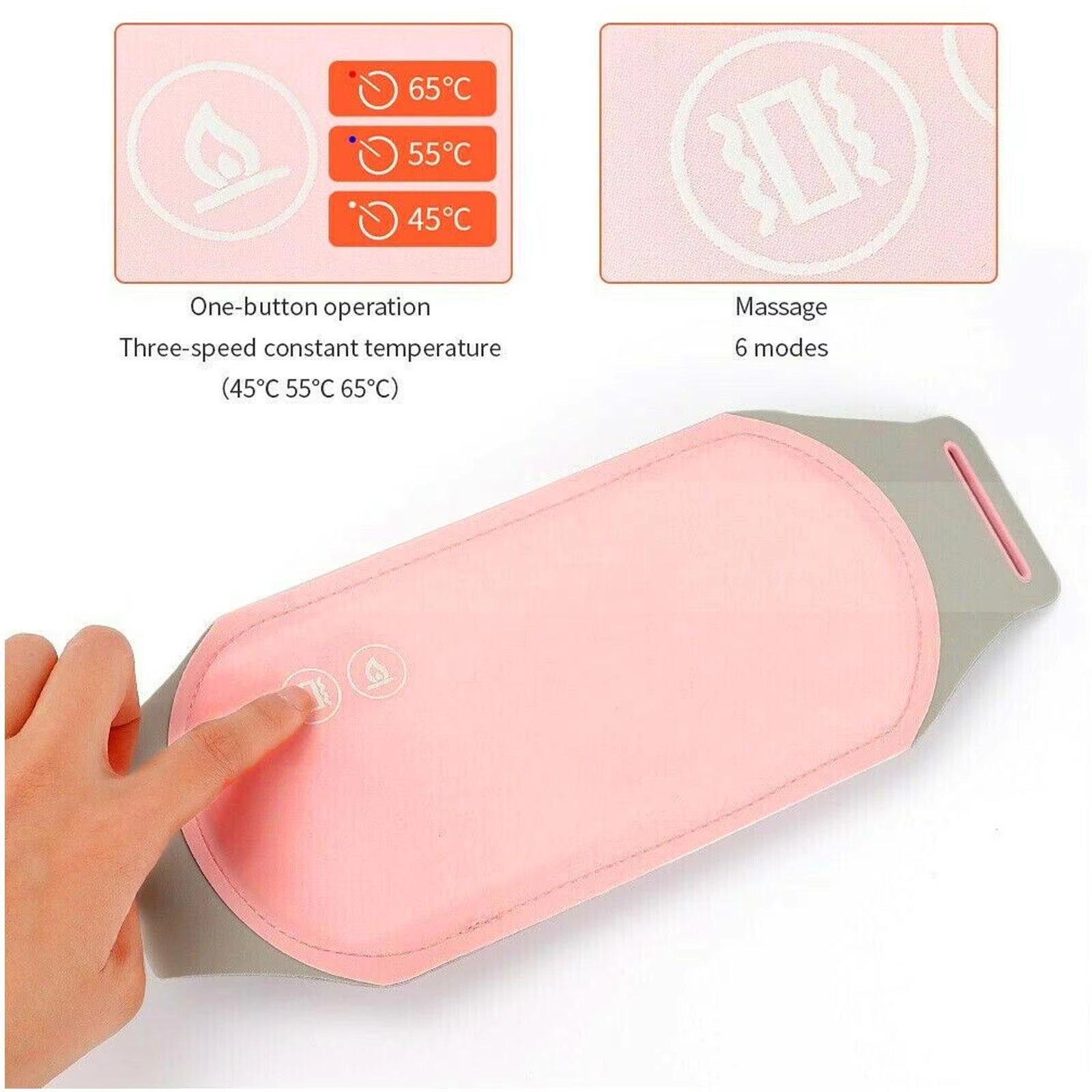 1Pcs Menstrual Relief Heating Pad Electric Fast Heating Vibration Massage Belt Portable Heating Pads for Women Back Belly Pain