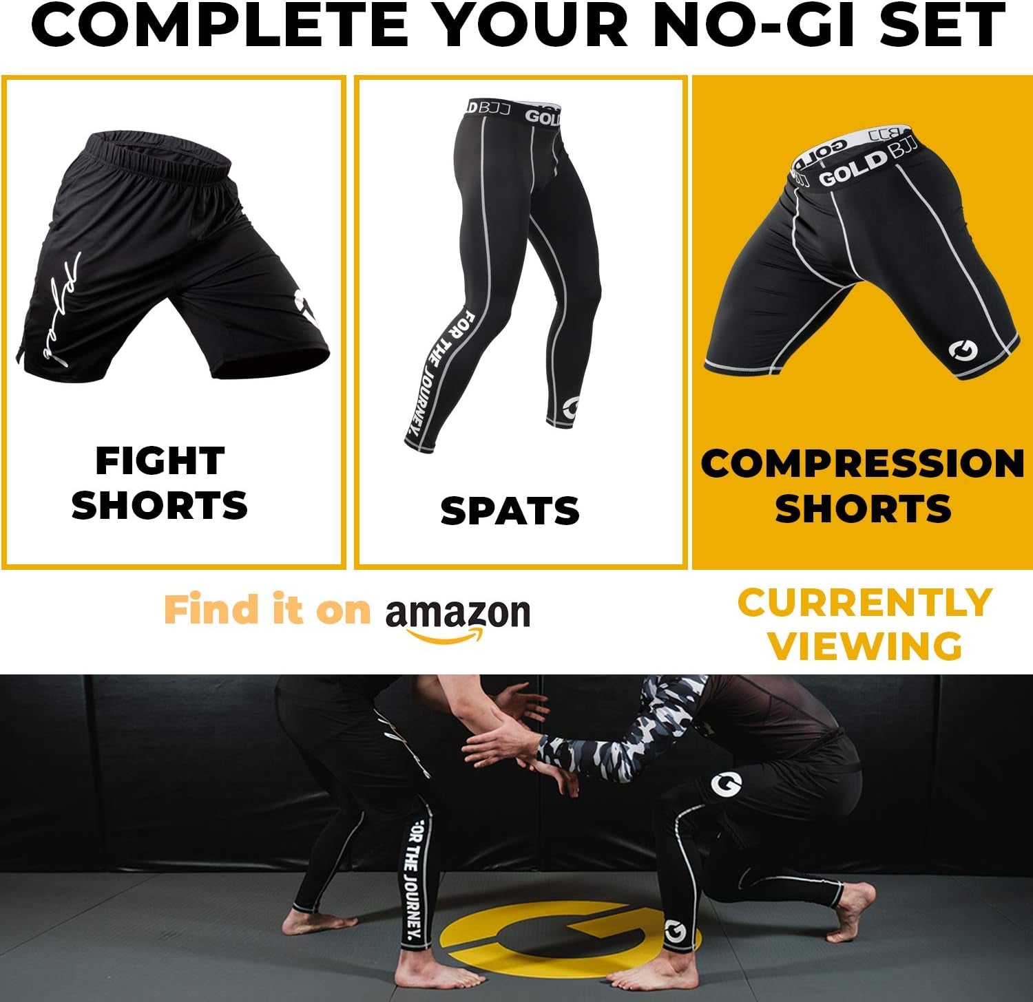 Jiu Jitsu Compression Shorts - Base Layer for Gi and No-Gi Grappling - Martial Arts Short