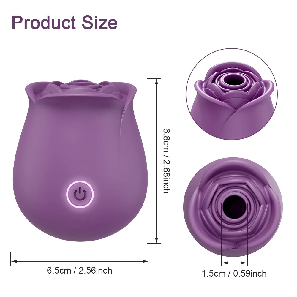 Rose Sex Toys for Women with 10 Intense Suction, Rechargeable G Spot Nipple Stimulator Sex Toys for Women for Sex