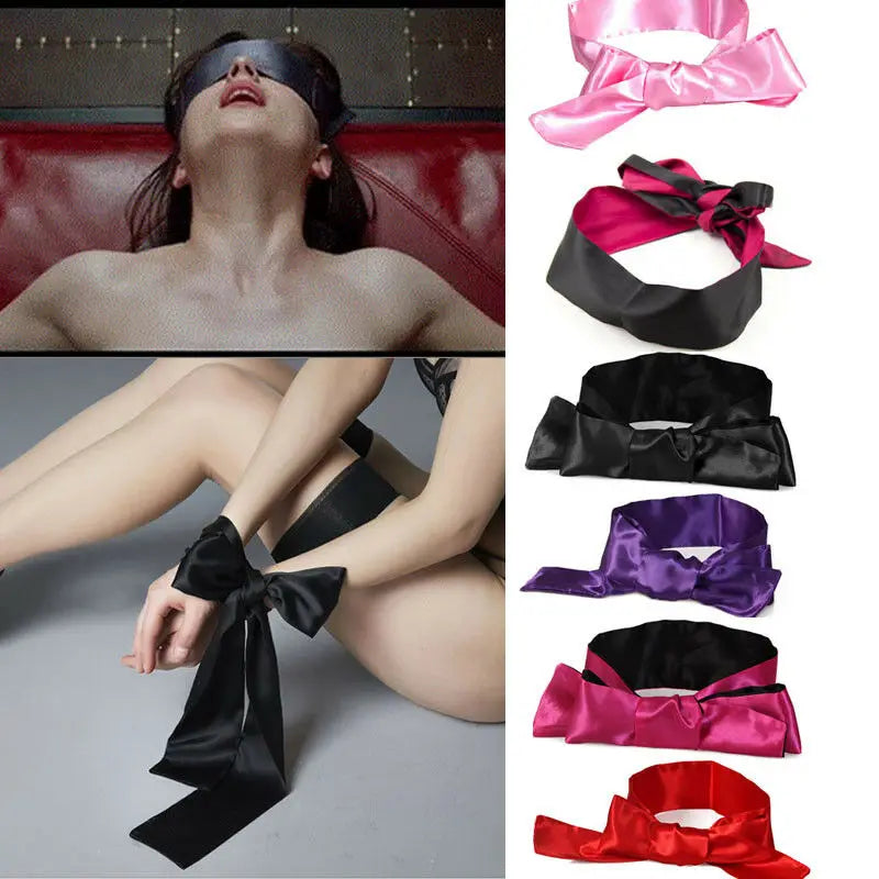 Sex Unisex Blindfold Eye Satin Mask Sex Games Set Couple Love Cosplay Cover Band