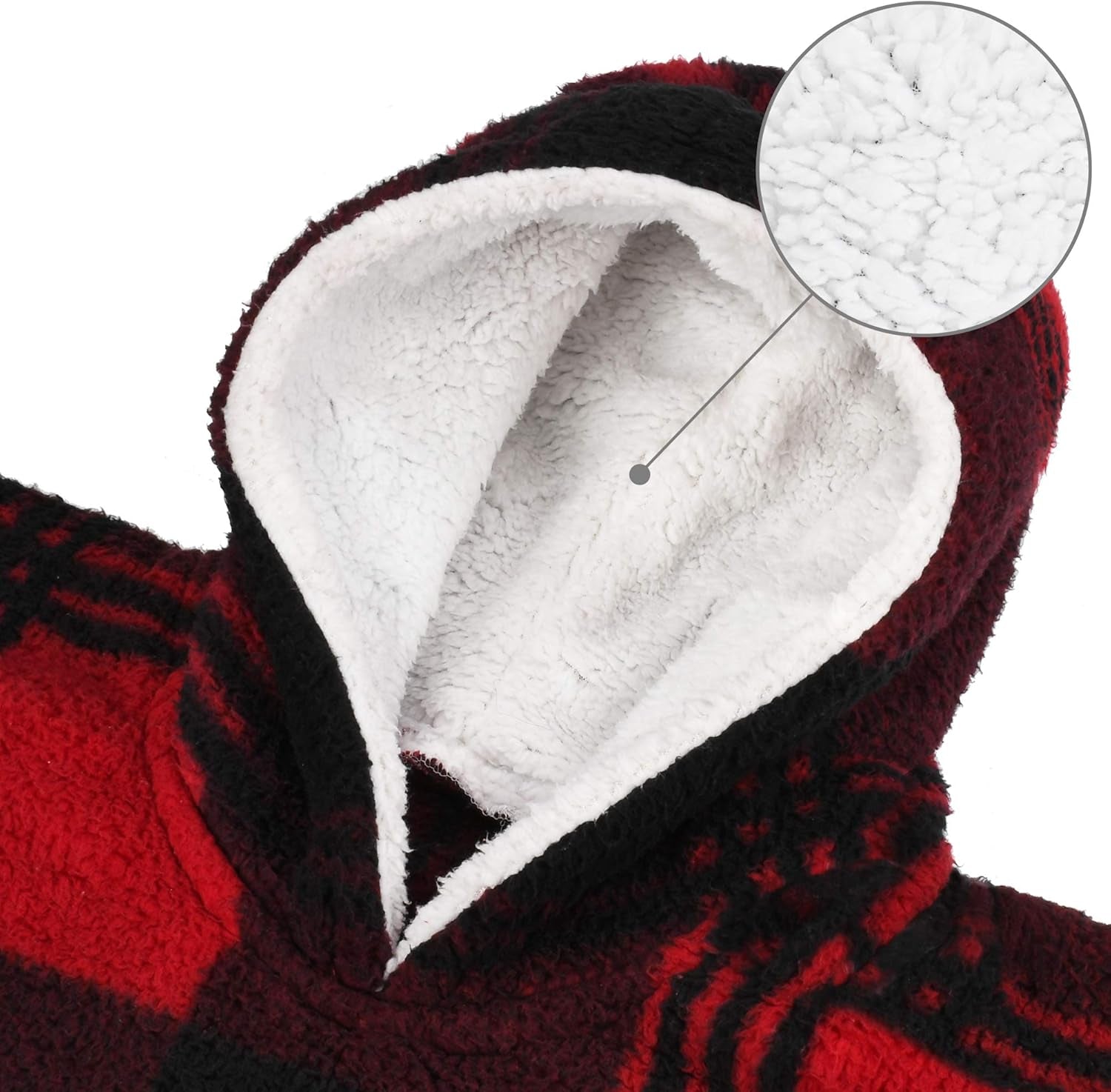 Oversized Sherpa Hoodie Blanket Pullover for Adult Men and Women