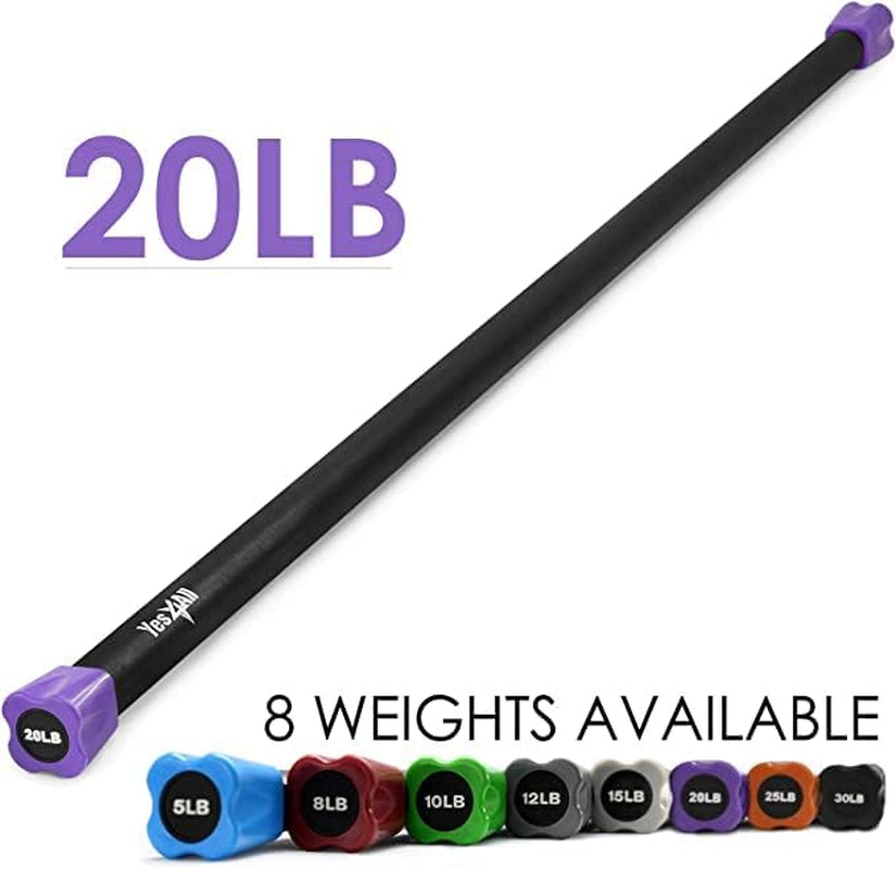 Total Body Workout Weighted Bar, Resistance Band Bar, Weighted Bar Racks, Body Exercise Bar for Yoga, Strength Training in Home and Gym Single/Combo